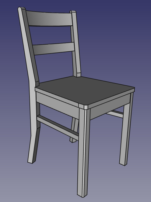 3D-Modell des Stuhls