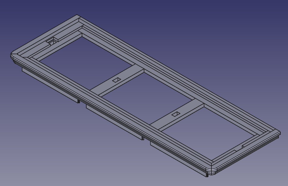 Oberer Abschluss des Schranks (ohne eingelegte Platte)